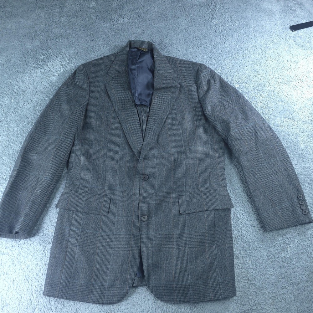 Vintage Southwick Blazer Mens 42 Gray Plaid Wool Tweed Sport Coat Made USA